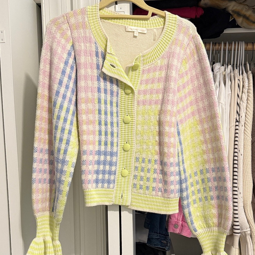 LoveShackFancy Pastel Checkered Cardigan